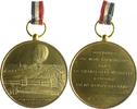 Luftfahrt - Ballon Bronzemedaille, vergoldet Erinnerung a.d. Ballonaufstieg v. H. Giffard während d. Weltausstellung in Paris -