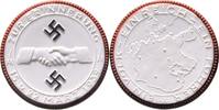 Drittes Reich Porzellanmedaille Besetzung der Tschechoslowakei -