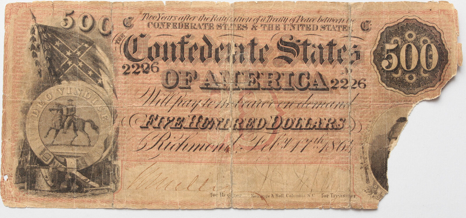 USA 500 dollars 1864 Confederate States of America, Richmond