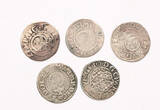 Germany Pfalz - Veldenz 2 kreuzer 1579,1580,1582,1585,,1586 Georg Johann, 5pcs lot