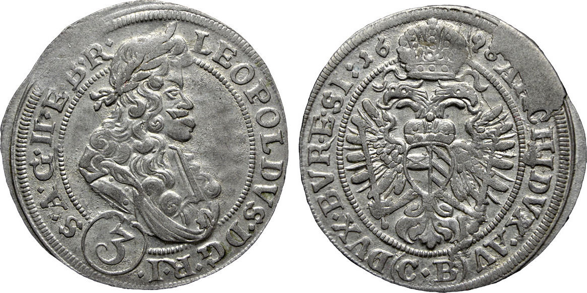 RDR 3 kreuzer 1698 Leopold I., CB - Brieg | MA-Shops