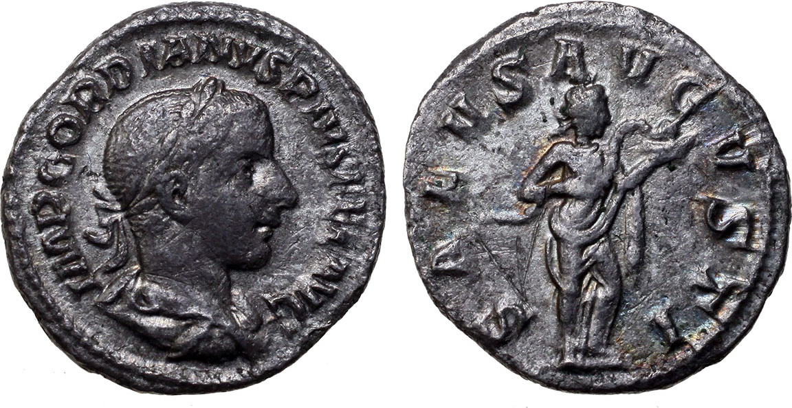 Roman Empire denar 238-244 Gordian III. VF+ | MA-Shops
