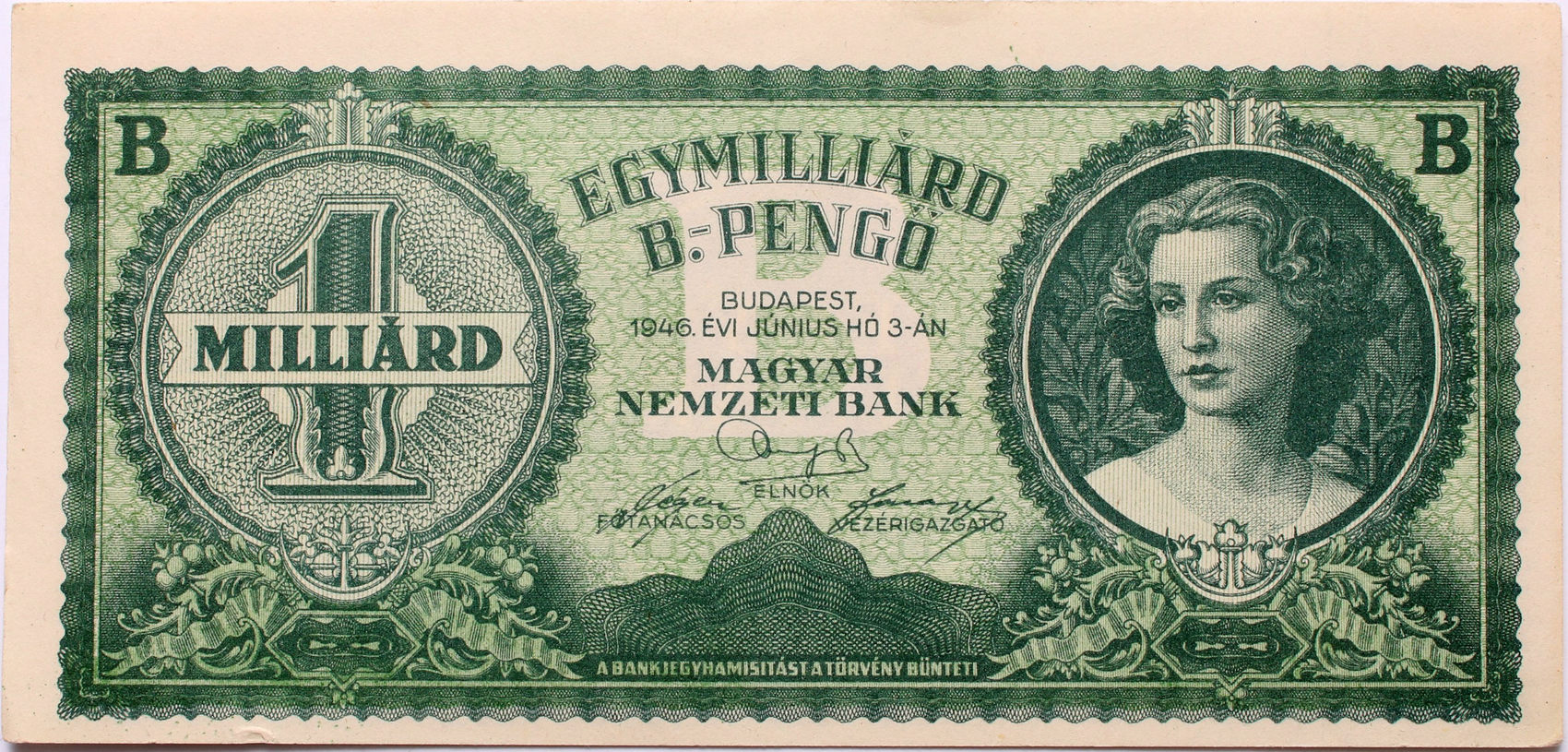 Hungary 1,000,000 B PENGO 1946 Banknote P#134 Ungarn UNC 