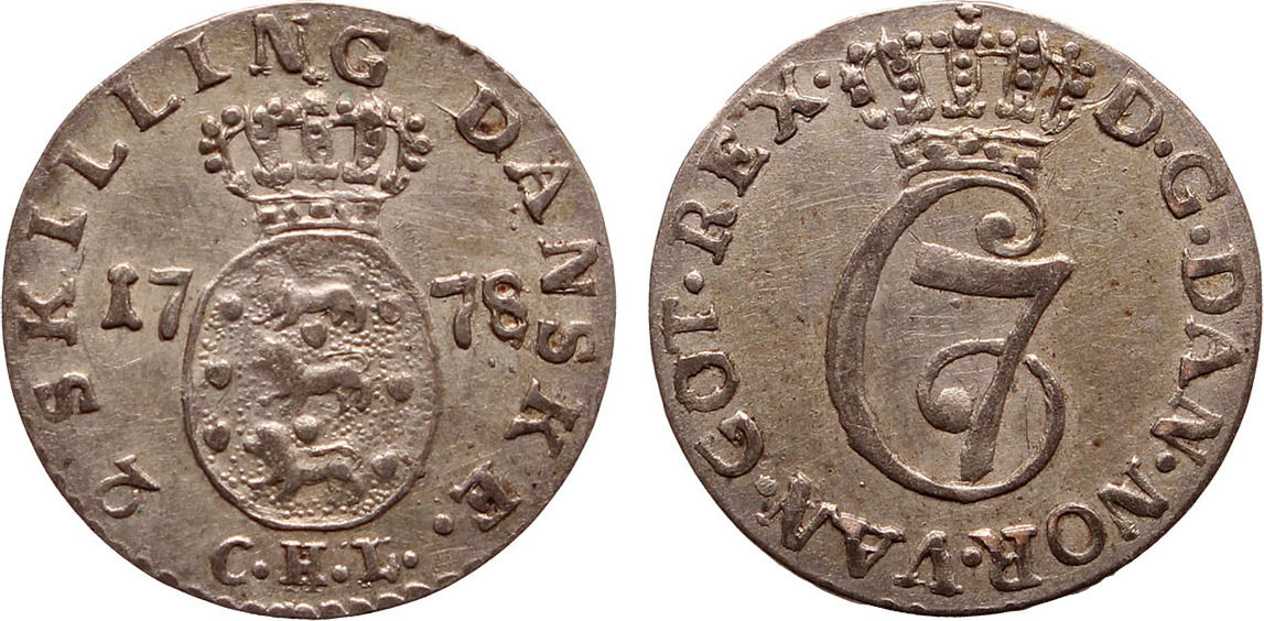 Denmark 2 skilling 1778 CHL Christian VII. | MA-Shops