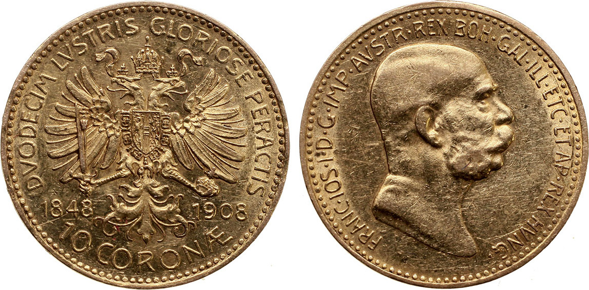 Austria 10 corona 1908 Franz Joseph aXF | MA-Shops