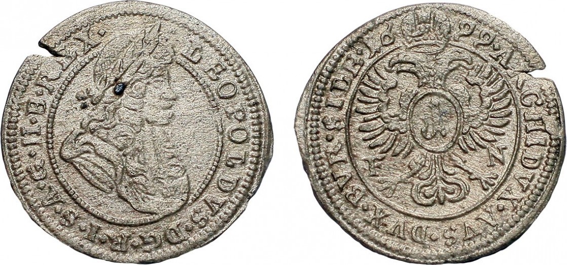 Austria 1 kreuzer 1699 Leopold I., F-N Oppeln XF | MA-Shops