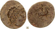 Greek AE 19mm Pisidia, Isinda, Head of Zeus / Horseman right -