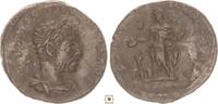 Roman Empire AR denarius Elagabalus, Emperor sacrificing over altar -