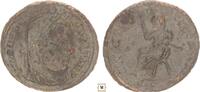 Roman Empire 1/2 follis Emperor, veiled, seated on curule chair -