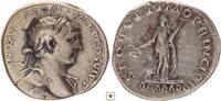 Roman Empire AR denarius Trajan, SPQR OPTIMO PRINCIPI / ARABADQ / Arabia standing camel at feet -