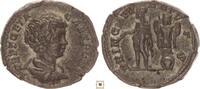 Roman Empire AR denarius Geta as Caesar, PRINC IVVENTVTIS, Geta in military dress -