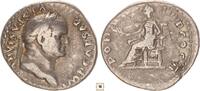 Roman Empire AR denarius Vespasian, PON MAX TRP COS VI., Pax seated -
