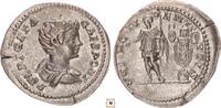 Roman Empire AR denarius Geta as Caesar, PRINC IVVENTVTIS, Geta in military dress -
