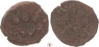 Judea prutah Herodians Agrippa I., Jerusalem, umbrella like canopy / three grain ears -