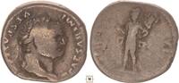 Roman Empire AR denarius Titus as Caesar, COS VI, Mars holding spear and trophy -
