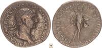 Roman Empire AR denarius Trajan, PARTHICO PM TR P COS VII PP SPQR, Mars carrying spear and trophy -