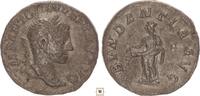 Roman Empire AR denarius Elagabalus, ABVNDANTIA AVG, Abundantia standing -