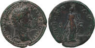 Roman Empire AE As Antoninus Pius, ANNONA AVG, Annona standing right, at feet prow -