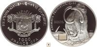 Ivory Coast 1000 francs Prehistoric Animals - Mammoth, w. Insert:Mammoth Ivory -