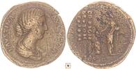 Roman Empire AE Sestertius Faustina Junior, MATER CASTRORVM, Faustina with three standards, R! -