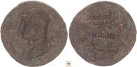 Roman Empire AE sestertius Hadrian, bare-headed draped bust / FELICITATI AVG COS III PP, Galley to left -