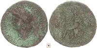 Roman Empire AE sestertius Nero, ROMA, Roma seated -
