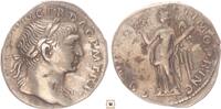 Roman Empire AR denarius Trajan, COS V PP SPQR OPTIMO PRINC, Victory standing holding wreath -