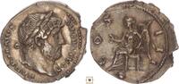 Roman Empire AR denarius Hadrian, COS III, Victory seated, globe in exergue -