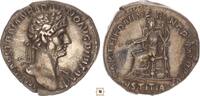 Roman Empire AR denarius Hadrian, PARTH F DIVI NER NEP PM TR P COS/IVSTITIA, Justitia seated -