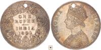 1 rupee 1901 B India Victoria aUNC, holed