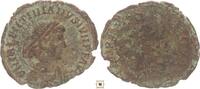Roman Empire AE 2 Emperor raising turreted female kneeling left -