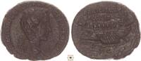 Roman Empire AE As Commodus as Caesar, FELICITATI CAES, Galley to left, RR! -