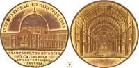 medal 1862 UK/Great Britain/ International Exhibition hall, Jacques Wiener, Gilt Bronze 