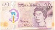 20 pounds 2018 UK / Great Britain Error note misprint red line 