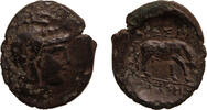 Greek AE tetrachalkon Macedon-Thessalonike, Head of Athena / Bull -