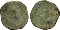 Roman Empire AE sestertius Marcus Aurelius, Roma seated -
