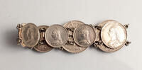UK bracelet Victoria schilling, threepence + Zar schilling, sixpence -