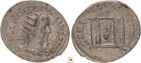 Roman Empire AR Antoninianus Trebonianus Gallus, SAECVLLVM NOVVM, Hexastyle temple, statue of Roma -