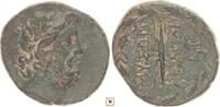 Greek AE 16mm Phrygia, Abbaitis, Head of Zeus / Thunderbolt within wreath -
