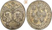 AUGSBURG, STADT Ovale Silbermedaille 1645, von D. Stadler Äußerst selten. Prachtexemplar. Herrliche 