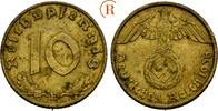 DRITTES REICH Kursmünzen 10 Reichspfennig 1936 E Winzige Fleckchen, VF+