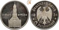 DRITTES REICH Kleinmünzen 5 Reichsmark Garnisionskirche mit Datum 1934 F Prachtexemplar. Feinst zaponiert, Proof