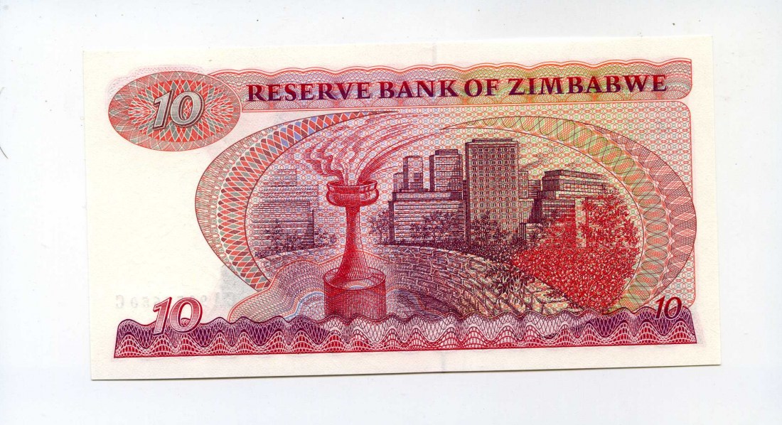10 dollars, (1980), simbabwe, ch unc