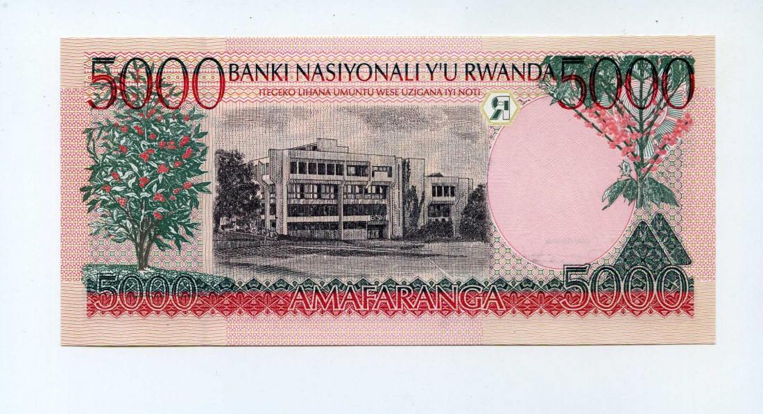 5000 francs 1998, ruanda, ch unc