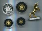 China, 5-25 Yuan 1994 Einhorn Set mit 10 Yuan Silber PP inkl.Figur Einhorn, Proof