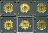 Tschad 6 x 1/200 Unze Gold 2019 + 2023 ~ Bullion Coins of the World ~ BU
