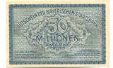 Bayern 50 Mio. Mark 1.8.1923 München,Bayerische Staatsbank, UNC