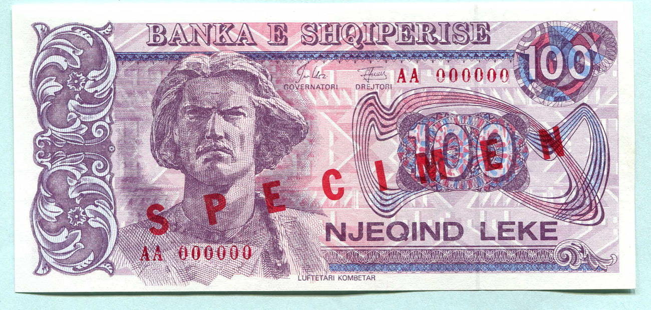Albanien/Albania, 100 Leke 1993 Spezimen, Unc