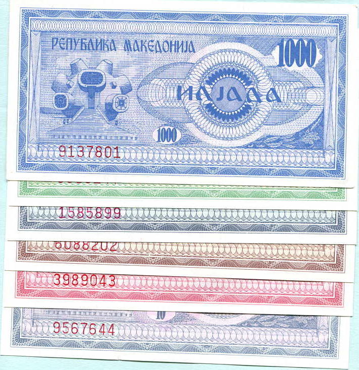 MACEDONIA 1000 1,000 DENAR 1992 P 6 UNC