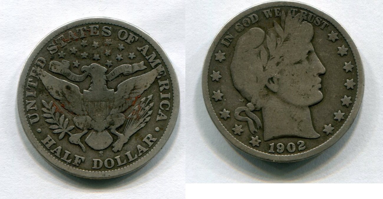 USA 1/2 Dollar 1902 S / F-VF | MA-Shops